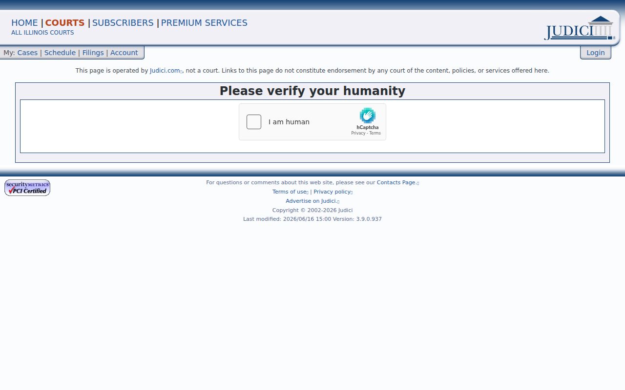 Ogle County criminal court case search form in Judici