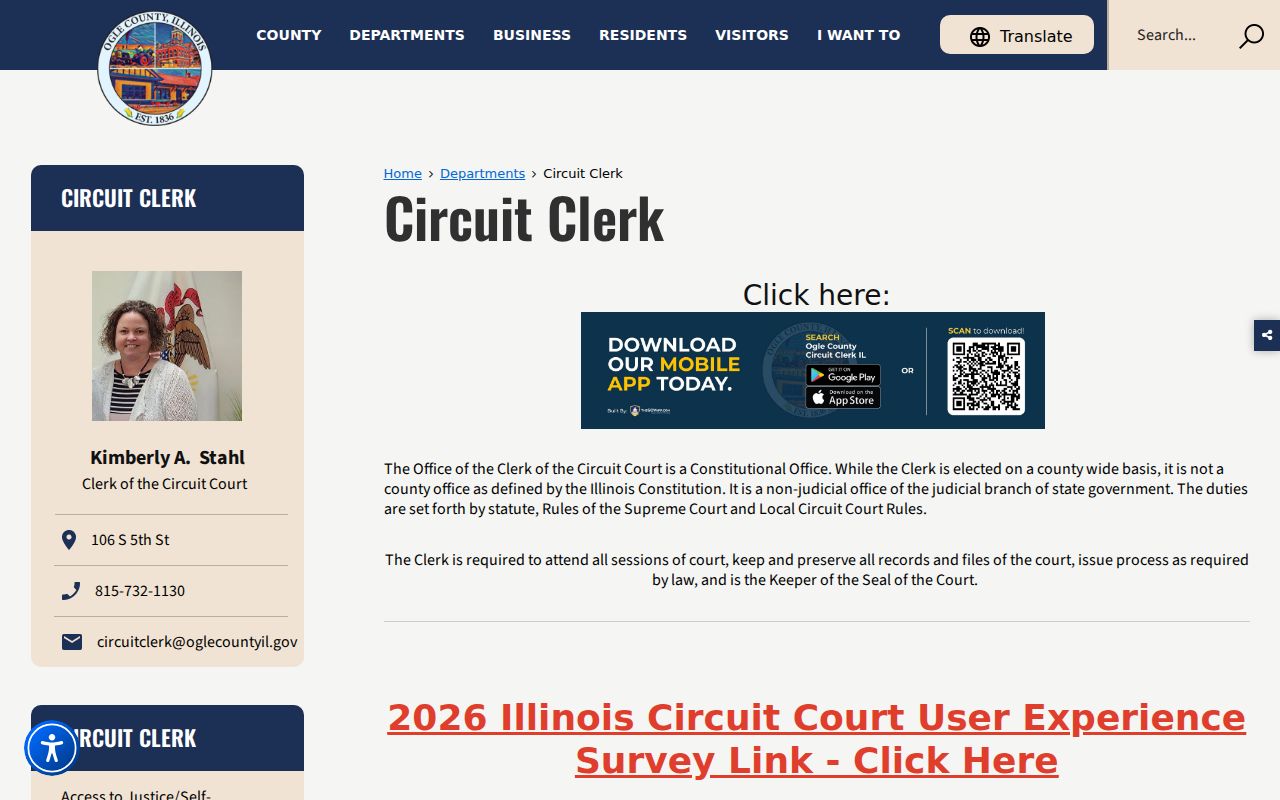Ogle County Circuit Clerk criminal court records page