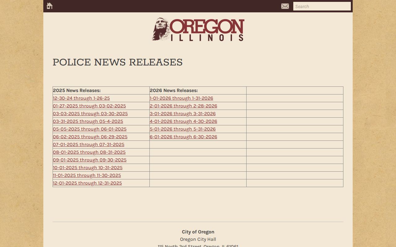 Oregon criminal records monthly police news release archive